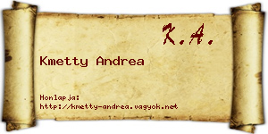 Kmetty Andrea névjegykártya